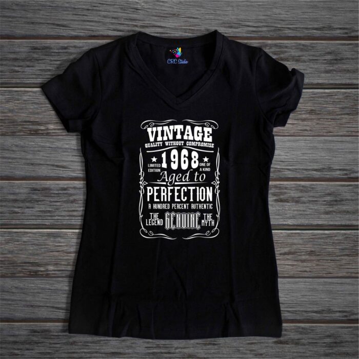 Tricou negru cu imprimeu vintage