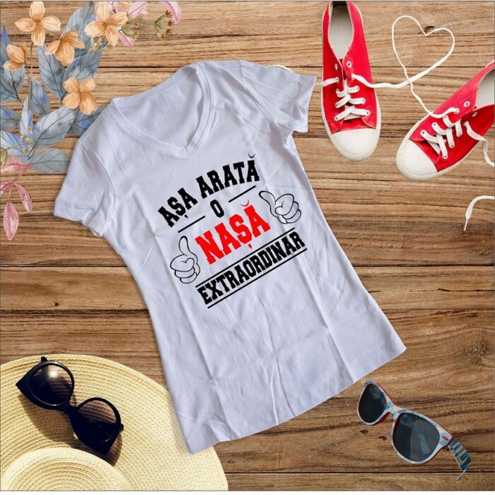 Tricou alb mesaj Asa arata o Nasa Extraordinara