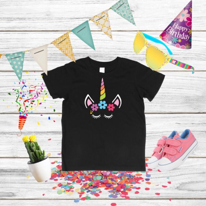 Tricou unicorn copii distracție aniversară veselă colorată