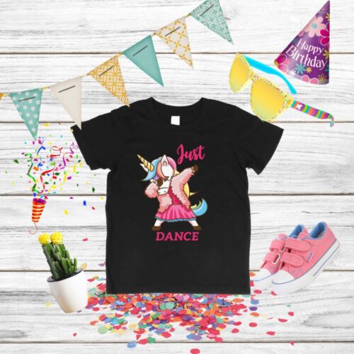 Tricou unicorn petrecere cu accesorii colorate copil.