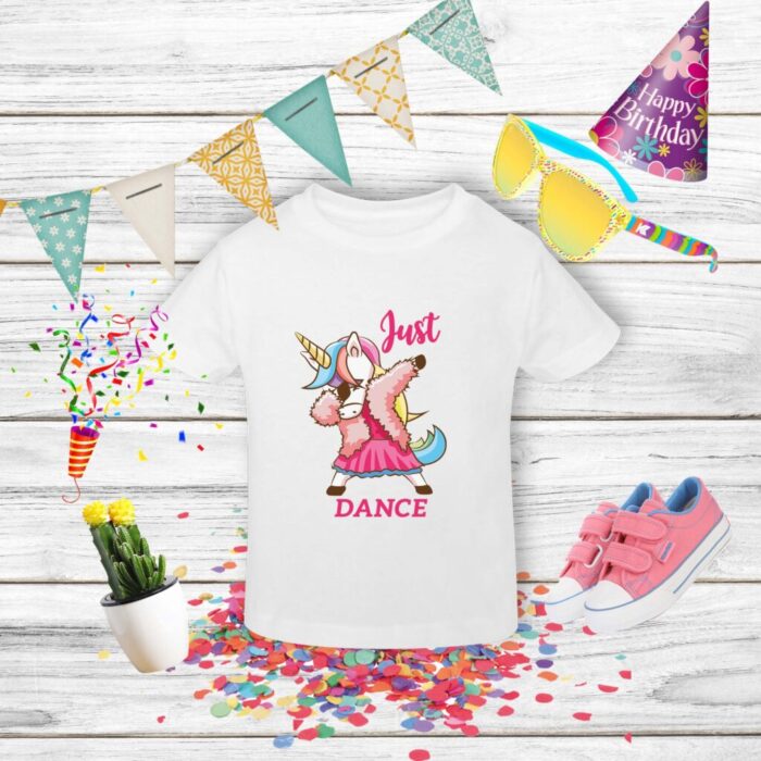 Tricou aniversar unicorn pentru copii cu accesorii