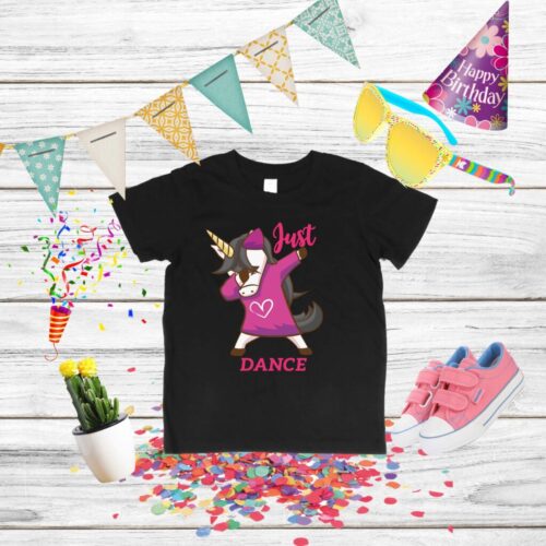 Tricou unicorn pentru dans petrecere colorată aniversară