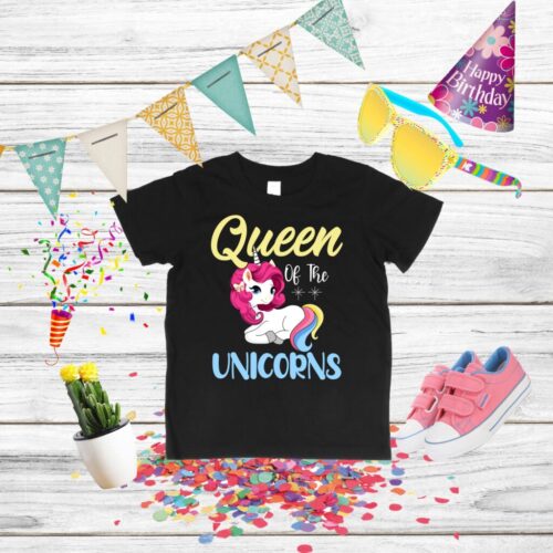 Tricou aniversar Queen of the unicorni