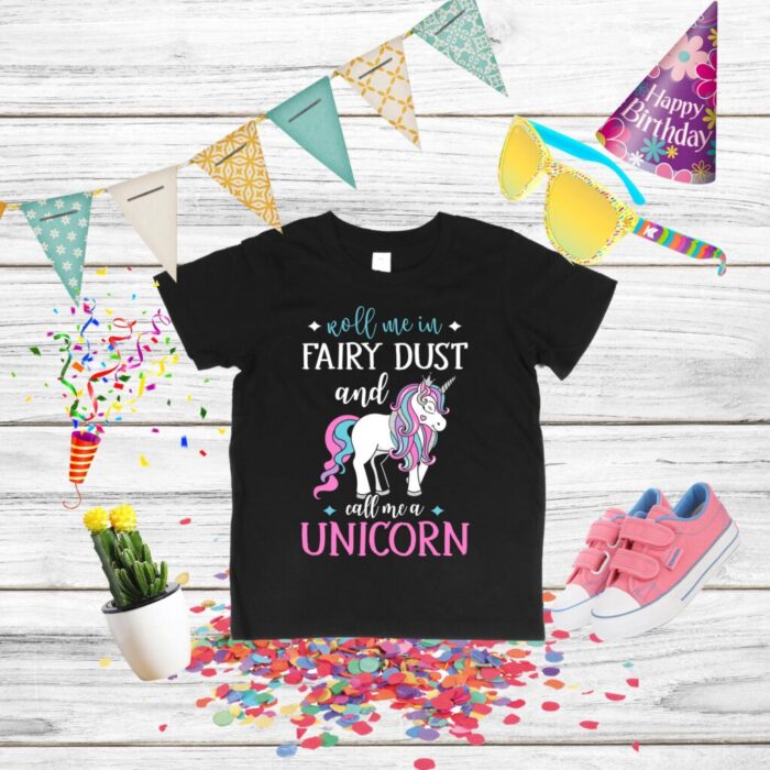 tricou pentru copii cu tematică unicorn colorată