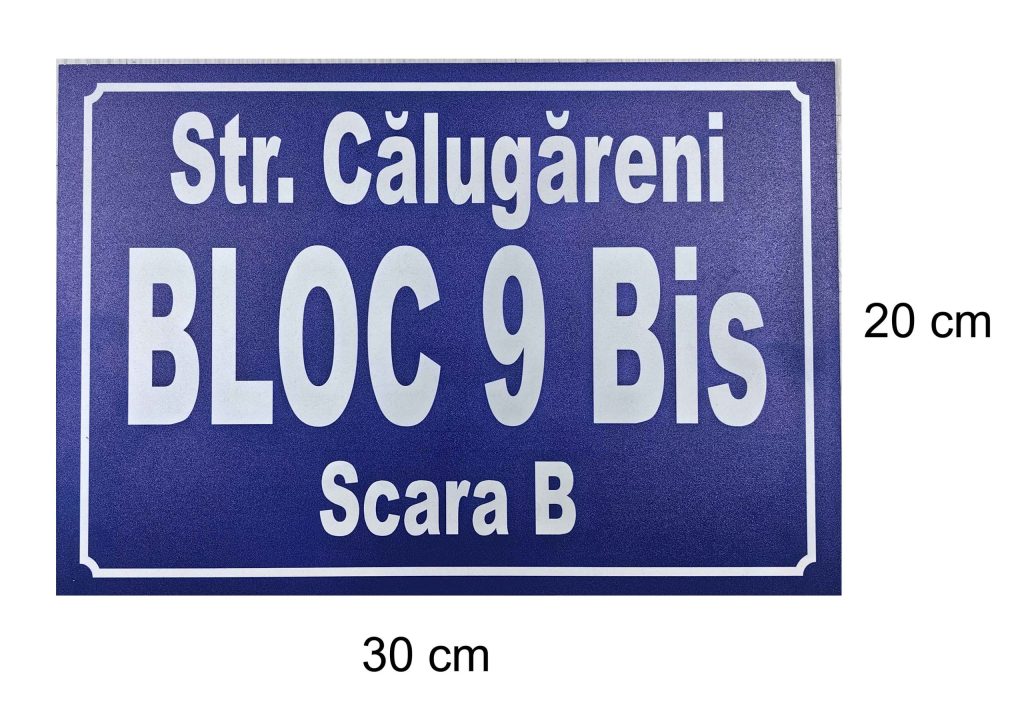 Placuta stradala personalizata 20x30 cm - CRC Studio Bacau